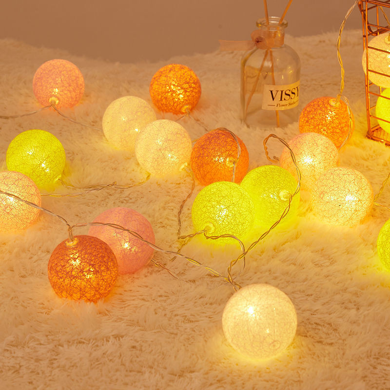 1/3/6 M LED kokvilnas vītnes bumbiņas gaismas virtenes Ziemassvētku Lieldienu ballīte brīvā dabā Mazuļa bērnu istabas gulta Fairy Lights Dekorācijas