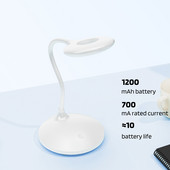 Stmievateľná LED stolová lampa AXX, trojfarebná, s funkciou merania teploty, nabíjateľná USB, čítacia stolová lampa, nočné svetlo v spálni