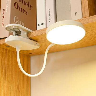 Asztali lámpa USB újratölthető asztali lámpa csíptetős Ágy Olvasókönyv Éjszakai Fény LED Asztali lámpák 3 mód Tompítható Szemvédelem DC5V