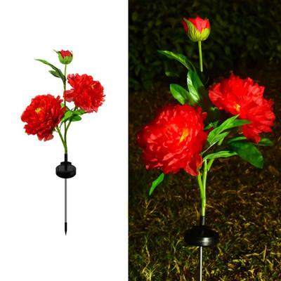 Āra ūdensnecaurlaidīgs saules dārza zāliena apgaismojums krizantēmas ziedu ziedu zemes lampa ainavas celiņš Mājas dekorēšana LED apgaismojums