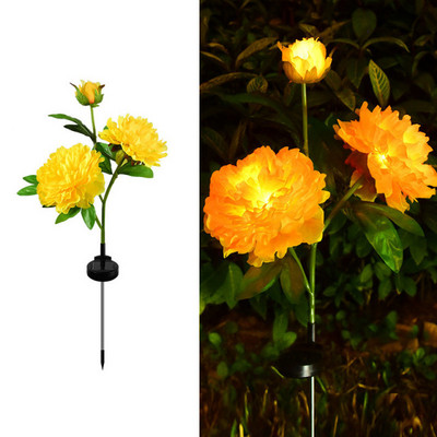 Āra ūdensnecaurlaidīgs saules dārza zāliena apgaismojums krizantēmas ziedu ziedu zemes lampa ainavas celiņš Mājas dekorēšana LED apgaismojums