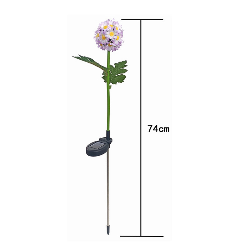 Āra ūdensnecaurlaidīgs saules dārza zāliena apgaismojums krizantēmas ziedu ziedu zemes lampa ainavas celiņš Mājas dekorēšana LED apgaismojums