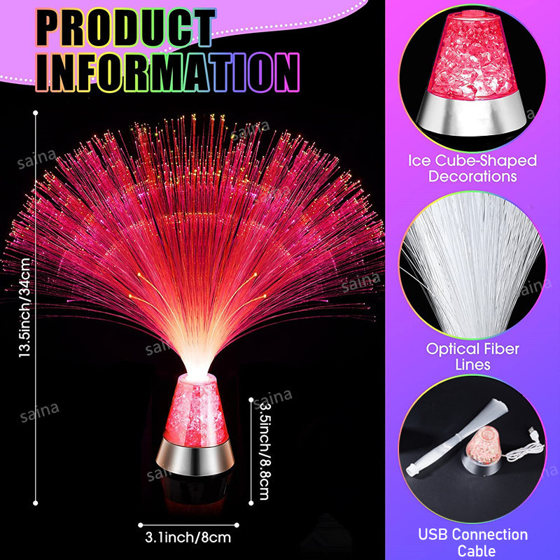 7 színű optikai lámpa USB csillagos égbolt LED világító asztali fény Kreatív ünnepi dekoráció otthoni/bár/kávé dekorációhoz