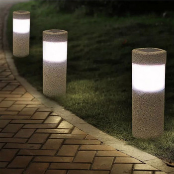 LED слънчева лампа за тревни площи Модерна пластмасова смола, пясък, водоустойчива светлина, градинска светлина на открито, пейзажен двор