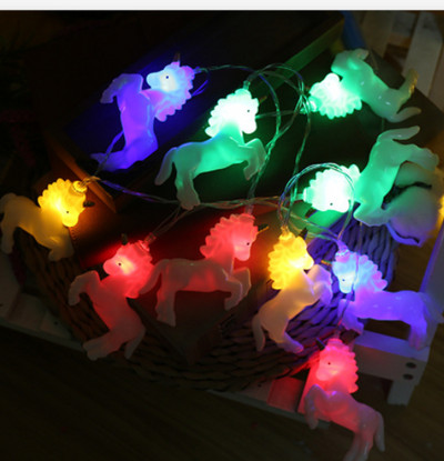 LED armas ükssarvik roosa string haldjas vanik Kerge jõulupatareiga töötav pühade pulmade kodu tüdrukute magamistoa peokaunistus