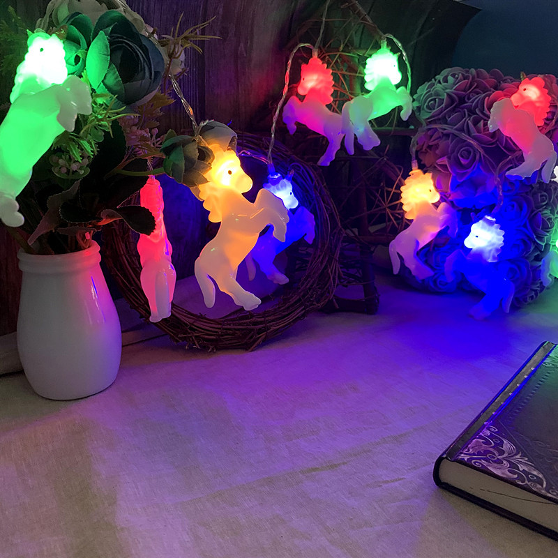 LED armas ükssarvik roosa string haldjas vanik Kerge jõulupatareiga töötav pühade pulmade kodu tüdrukute magamistoa peokaunistus