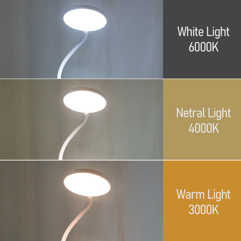 Clip LED asztali lámpa Touch 3 színű tompító szemvédelem éjszakai fény asztali USB újratölthető dolgozószoba hálószoba éjjeli asztali lámpák