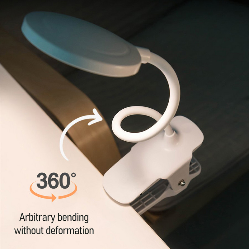 Clip LED asztali lámpa Touch 3 színű tompító szemvédelem éjszakai fény asztali USB újratölthető dolgozószoba hálószoba éjjeli asztali lámpák