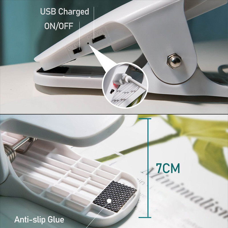 Clip LED asztali lámpa Touch 3 színű tompító szemvédelem éjszakai fény asztali USB újratölthető dolgozószoba hálószoba éjjeli asztali lámpák