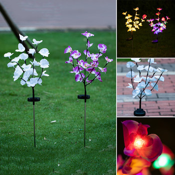 Слънчева лампа Phalaenopsis LED лампа за изкуствени цветя Светеща декорация на открит пейзаж за градина, двор тревата GQ