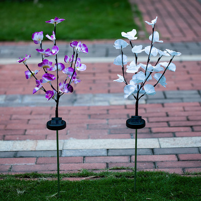 Solárne svetlo Phalaenopsis LED umelé kvetinové svetlo svietiace vonkajšia krajinná dekorácia pre záhradu, nádvorie, trávnik GQ