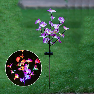 Saules Phalaenopsis gaismas LED mākslīgo ziedu lampa, gaiša āra ainavas dekorēšana dārza pagalma zālienam GQ