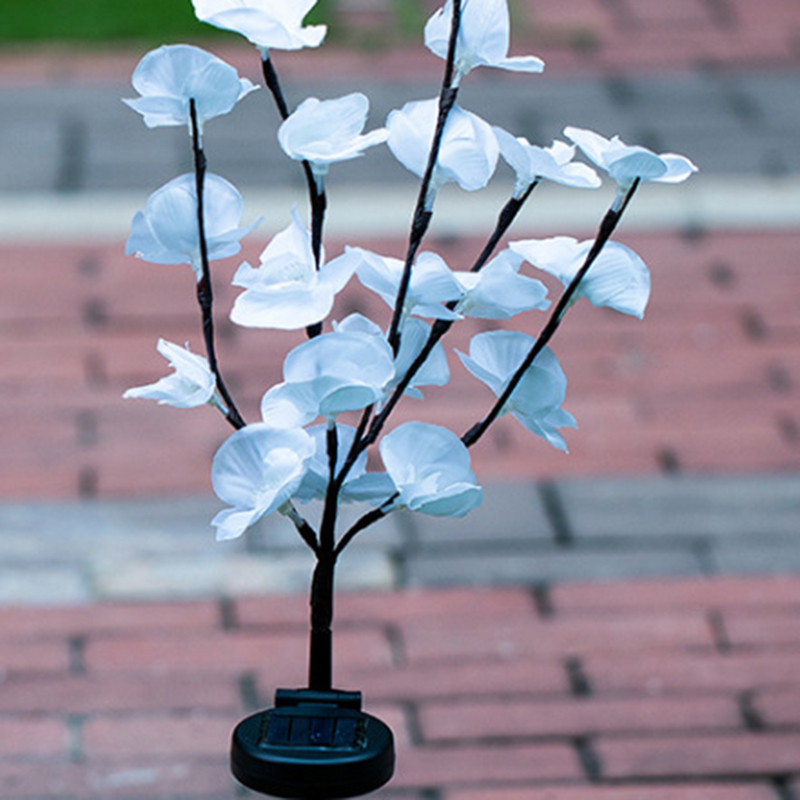 Saules Phalaenopsis gaismas LED mākslīgo ziedu lampa, gaiša āra ainavas dekorēšana dārza pagalma zālienam GQ