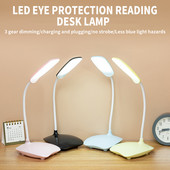 LED galda lampa pārnēsājama USB uzlādējama galda lampa, 3 gear Touch, aptumšojama acu aizsardzība guļamistabai, mācību grāmatai pie gultas