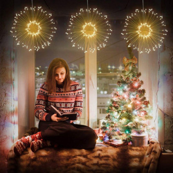 Χριστουγεννιάτικο 180/120 Φωτιστικό LED Fireworks Εκρηκτικό Φωτιστικό String Light Αδιάβροχο φωτιστικό από χάλκινο σύρμα Διακόσμηση σπιτιού (δεν περιλαμβάνει μπαταρία)