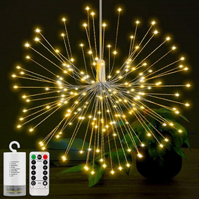 Lampă de artificii cu LED de Crăciun 180/120 Lampă de explozie Lampă șir Lampă din sârmă de cupru impermeabilă Decor pentru casă (nu include bateria)