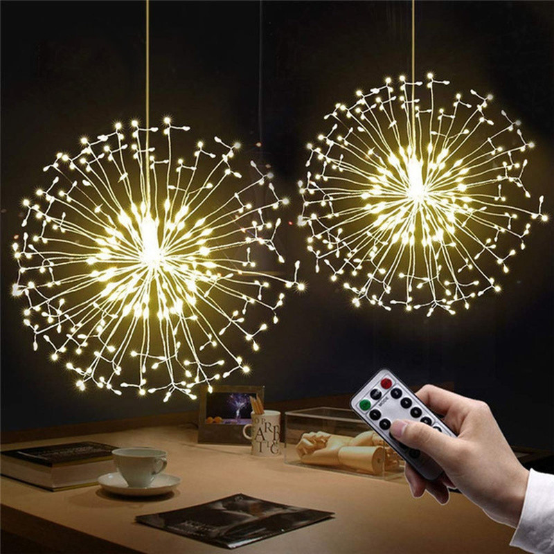 Lampă de artificii cu LED de Crăciun 180/120 Lampă de explozie Lampă șir Lampă din sârmă de cupru impermeabilă Decor pentru casă (nu include bateria)
