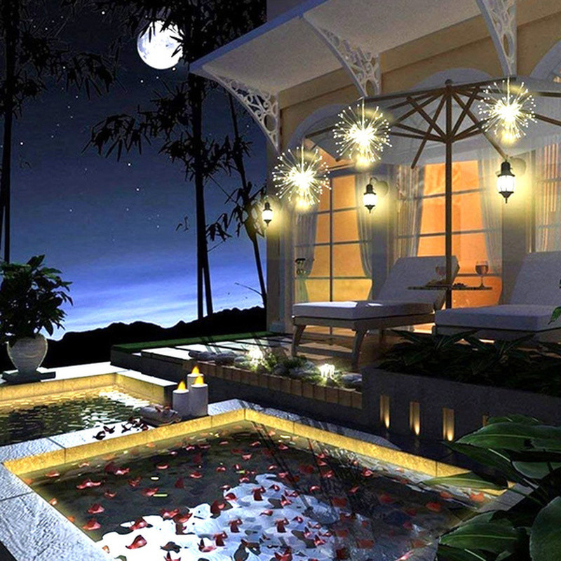 Lampă de artificii cu LED de Crăciun 180/120 Lampă de explozie Lampă șir Lampă din sârmă de cupru impermeabilă Decor pentru casă (nu include bateria)