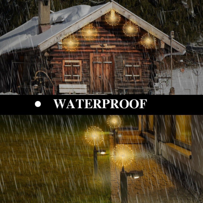 Lampă de artificii cu LED de Crăciun 180/120 Lampă de explozie Lampă șir Lampă din sârmă de cupru impermeabilă Decor pentru casă (nu include bateria)