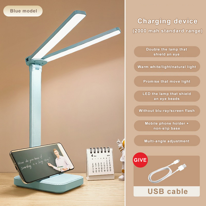 Nabíjacia LED stolová lampa s USB, plynulé stmievanie, multifunkčná nočná lampa do spálne, biele svetlo