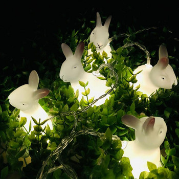 1,5 м 10 светодиода Великденски светлинен заек във формата на заек Фея Светлина, работеща на батерии Декорация за домашно парти