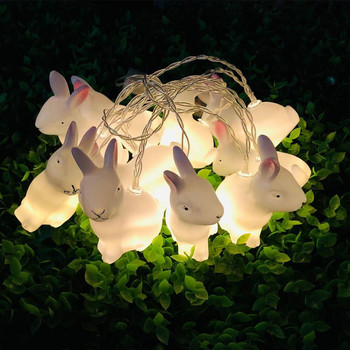 1,5 м 10 светодиода Великденски светлинен заек във формата на заек Фея Светлина, работеща на батерии Декорация за домашно парти