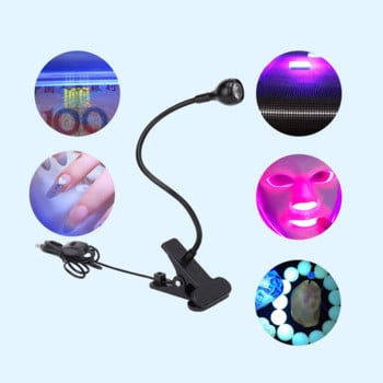 3W 395NM LED Ultraviolet Lights DIY Nail Art UV Λάμπα USB Mini Gel Curing Light Desk Light Dryer Nail Dryer Γραφείο φωτός μωβ Atmosphere