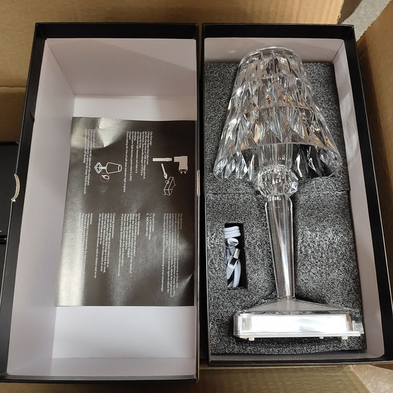 Lampă de masă cu artă din cristal acrilic Lampă de masă reîncărcabilă cu USB pentru dormitor, hotel, sufragerie, lampă de birou Restaurant