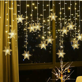 4m Snowflake LED Fairy Perde Lamp String Lights Christmas New Year Garland Lighting Home Wedding Party Decoration Light String