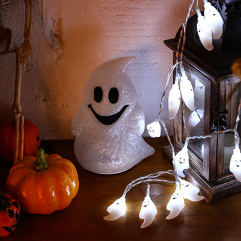10 Led αποκριάτικα φωτάκια χορδών μπαταρίας LED Pumpkin Ghost Spider Σκελετός Νυχτερίδες για το Halloween Garden Home Patio Party
