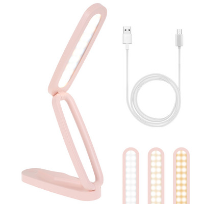 Led asztali lámpa USB/akkumulátoros szabályozható érintés/kapcsoló vezérlés összecsukható asztali lámpa éjjeli lámpa Olvasás szemvédelem COB éjszakai fény