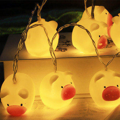 Slatka svinja String Light Duck Jednorog Dinosaur Puppy 10 LED baterija na kućnu zabavu Božićni ukras Noćna lampa Božićni dar