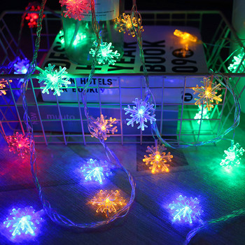 USB/Battery Power LED Snowflake Garland Lights Fairy String Αδιάβροχο φωτιστικό εξωτερικού χώρου Χριστουγεννιάτικα γιορτινά φωτάκια γάμου Διακόσμηση