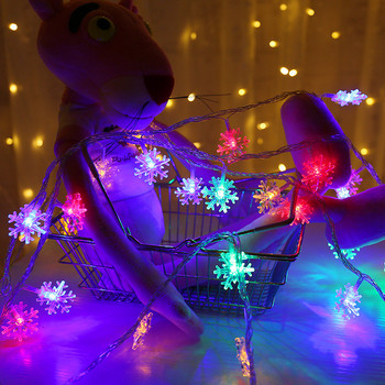 USB/Battery Power LED Snowflake Garland Lights Fairy String Αδιάβροχο φωτιστικό εξωτερικού χώρου Χριστουγεννιάτικα γιορτινά φωτάκια γάμου Διακόσμηση