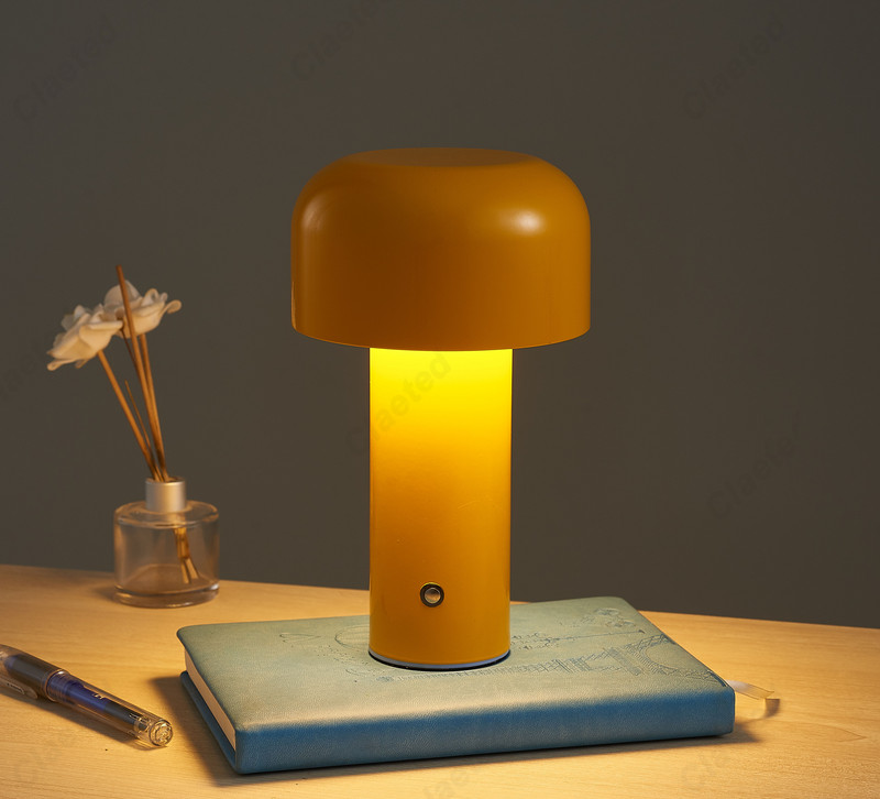 Lampă de masă cu ciuperci de designer italian Lumină de noapte Lampă decorativă portabilă fără fir, reîncărcabilă la atingere, Lampă de noptieră USB Lampă de birou