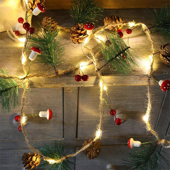 moonlux 2M 20LED χριστουγεννιάτικα φωτάκια με κορδόνια κουκουνάρι κόκκινο μούρο Φωτιστικό γιρλάντα Νεράιδα για Διακόσμηση πάρτι για το γαμήλιο δέντρο