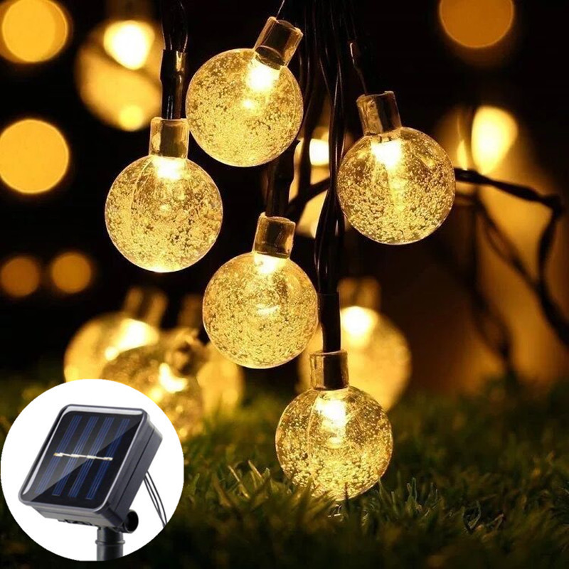 Bubble LED Lumină solară Lampă în aer liber șir de lumini pentru vacanță petrecere de Crăciun Lumină zână impermeabilă Grădină Ghirlanda de lumină solară