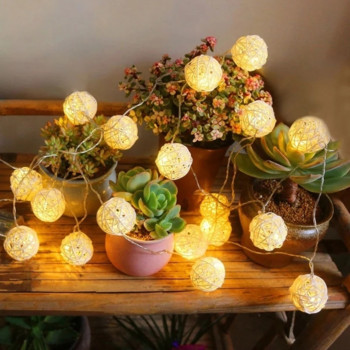 Дървени приказни нишки светлини лоза LED декорации за домашни гирлянди Украси за коледна елха Консумативи за сватбено тържество
