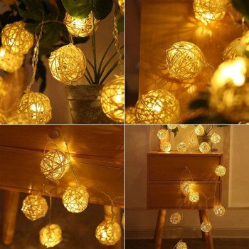 Дървени приказни нишки светлини лоза LED декорации за домашни гирлянди Украси за коледна елха Консумативи за сватбено тържество