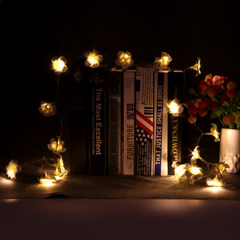 Светодиодни струнни светлини Светлини за цветя Frangipani Батерия Захранваща топка Гирлянди Светлини за празнични сватбени партита Декорация Лампа