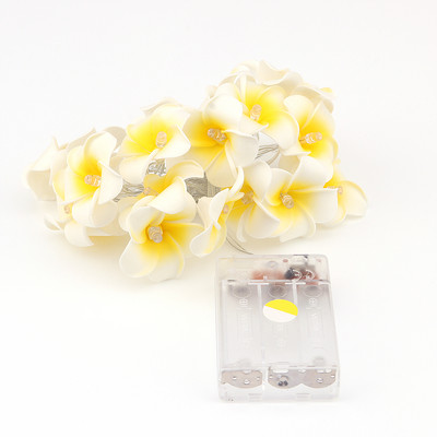 Ghirlande luminoase cu LED-uri Lumini pentru flori de frangipani Ghirlande de ghirlande cu bile cu baterie pentru lampă de decorare a petrecerii de nuntă