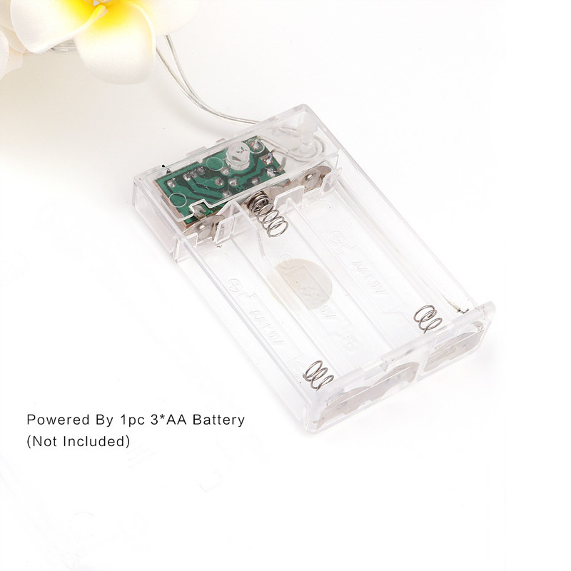 Ghirlande luminoase cu LED-uri Lumini pentru flori de frangipani Ghirlande de ghirlande cu bile cu baterie pentru lampă de decorare a petrecerii de nuntă