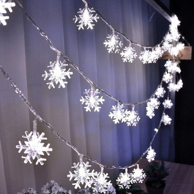 Snowflake Star Ball LED String Lights Fairy Lights USB/захранвани с батерии Улични гирляндни лампи Новогодишна украса за коледна елха