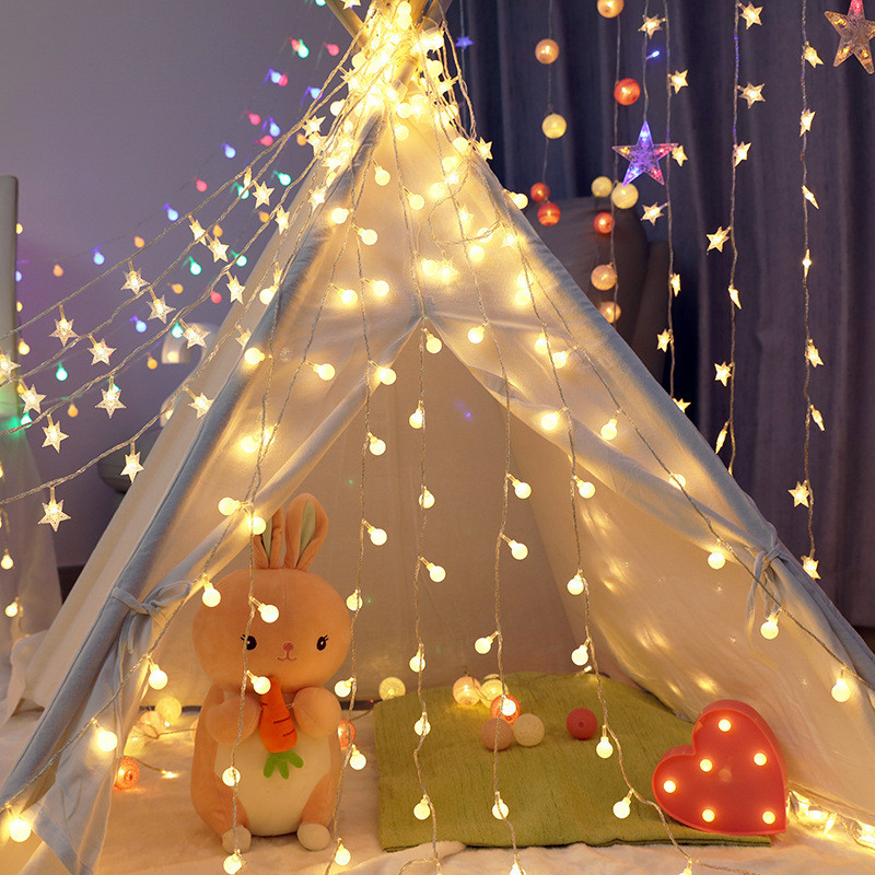 Snowflake Star Ball LED stīgu gaismas Fairy Lights USB/baterijām darbināmas ielas vītnes lampas Jaungada Ziemassvētku eglītes rotājums