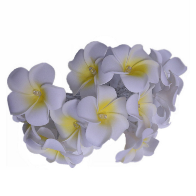 DIY Plumeria LED stringvalgusti aku, USB EU-pistik, toide Frangipani lilleline vanikuvalgusti pühadepeoks jõulupeo jaoks magamistoa kaunistus