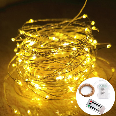 Vízálló akkumulátoros LED füzér fények Tündérfüzér karácsonyfadíszek kültéri vízálló esküvői kert utcai lámpák