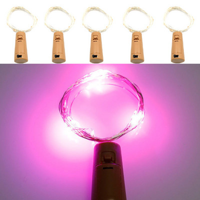 Karácsonyi dekorációs lámpa 5db palackdugó LED-es világítófüzér tündér Lgihts füzér esküvői ünnepi parti beltéri dekoráció