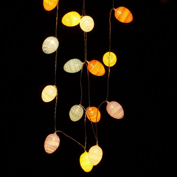 Светодиодни светлини с памучна топка за яйца Фея Осветление 2 режима Декор Коледа Великденско парти Лампа за декорация на спалня С изключение на батерията