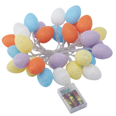 LED olu kokvilnas bumbiņu virtenes gaismas pasaku apgaismojums 2 režīmi dekors Ziemassvētku Lieldienu ballīte Mājas guļamistabas dekorēšanas lampa, izņemot akumulatoru