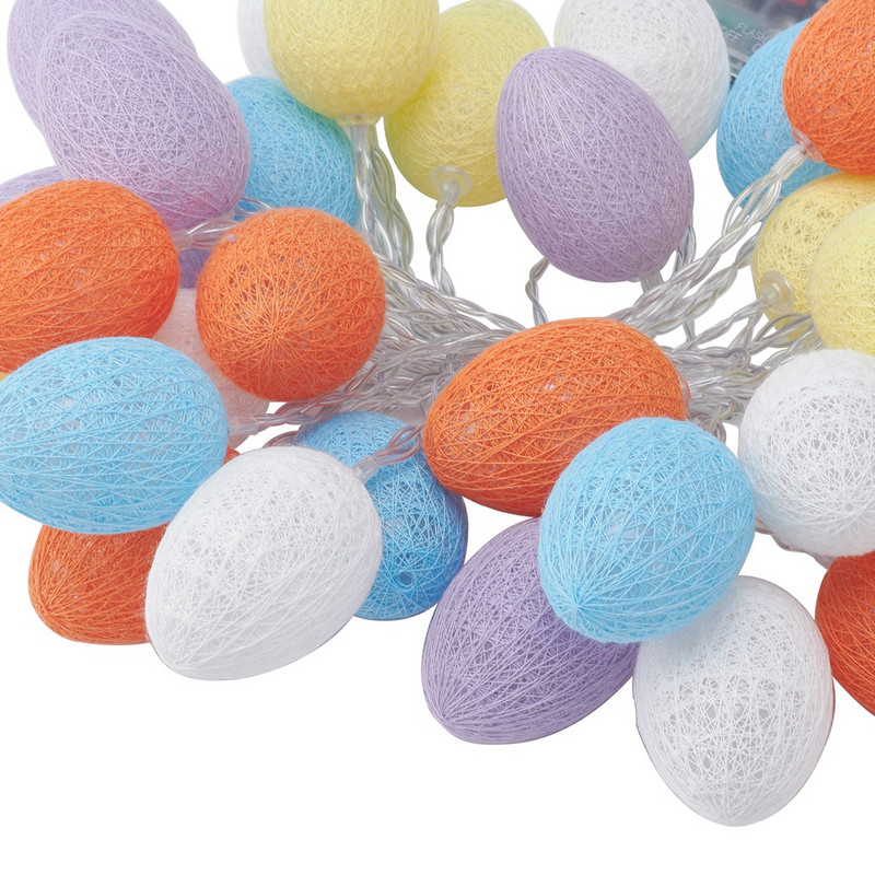 LED olu kokvilnas bumbiņu virtenes gaismas pasaku apgaismojums 2 režīmi dekors Ziemassvētku Lieldienu ballīte Mājas guļamistabas dekorēšanas lampa, izņemot akumulatoru